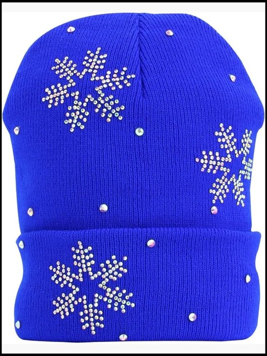 Rhinestone Winter Beanie – Cozy Sparkly Hat for Cold Weather main image 4